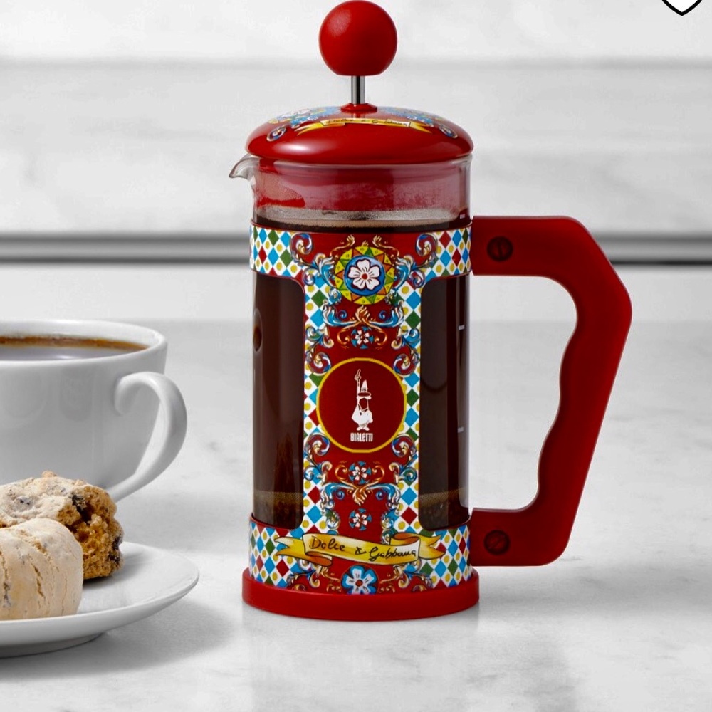 Bialetti:Dolce & Gabbana Red Patterned French Press Coffee Maker new in box - Picture 7 of 10